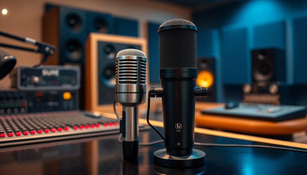 Shure SM7B and SM58 vocal microphones